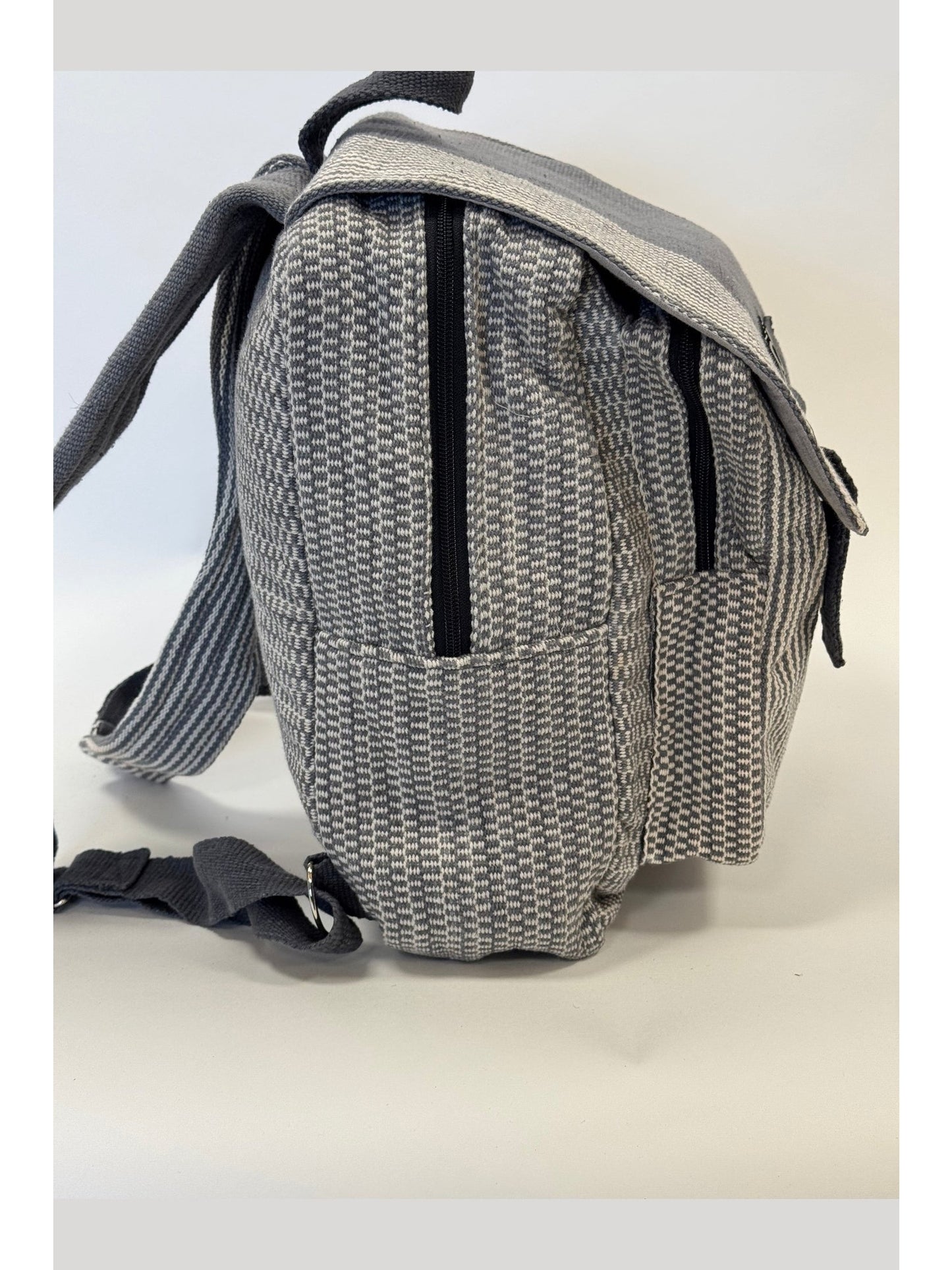 Bikram Grey Left Backpack | Organic Cotton